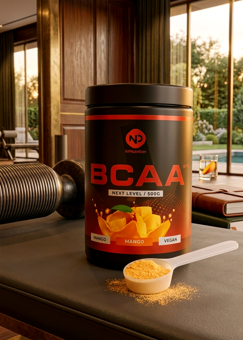 NP Nutrition Vegan BCAA Powder – Mango Flavor – 2:1:1 Amino Acid Ratio for Muscle Recovery & Endurance – 500g, 50 Servings – Next Level Series