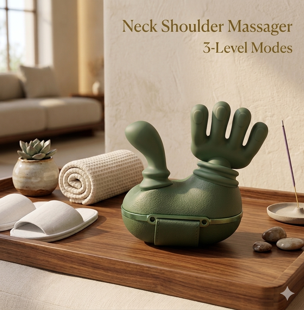 Dual-Palm Kneading Shoulder & Neck Massager – Portable 5V Deep Tissue Relaxer
