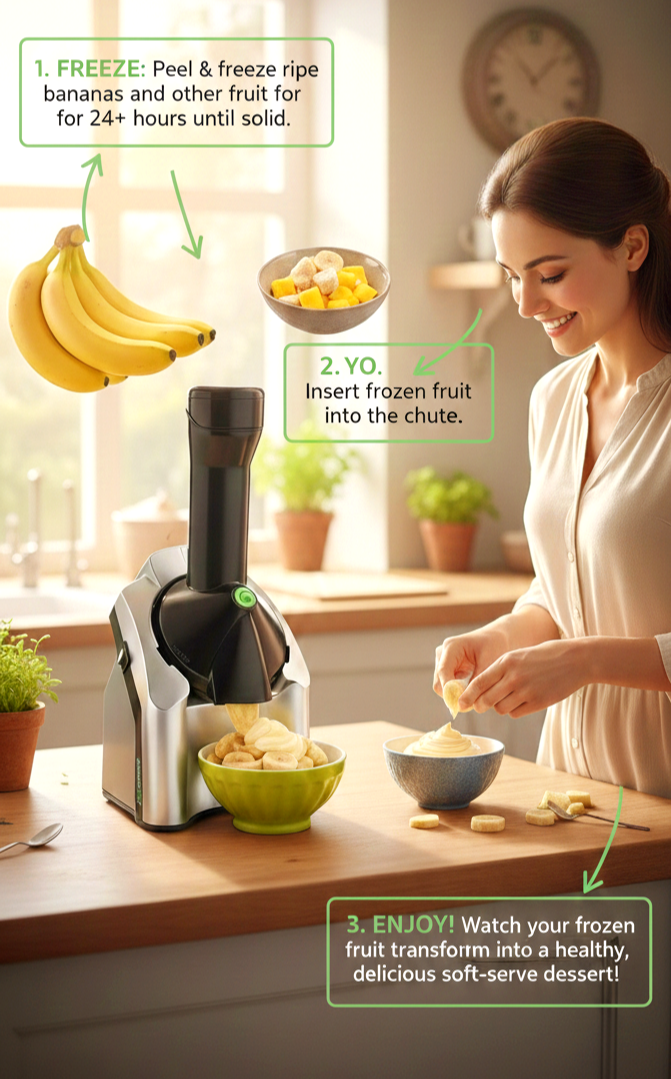 Electric Frozen Fruits Ice Cream Maker - Healthy Dessert Home Ice Cream Maker