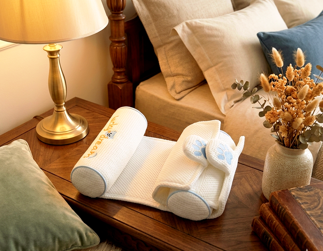 Infant Head Shaping Pillow – Hypoallergenic White Cotton Support Cushion for Newborns – Includes Breathable Cross-over Pillowcase – Machine Washable