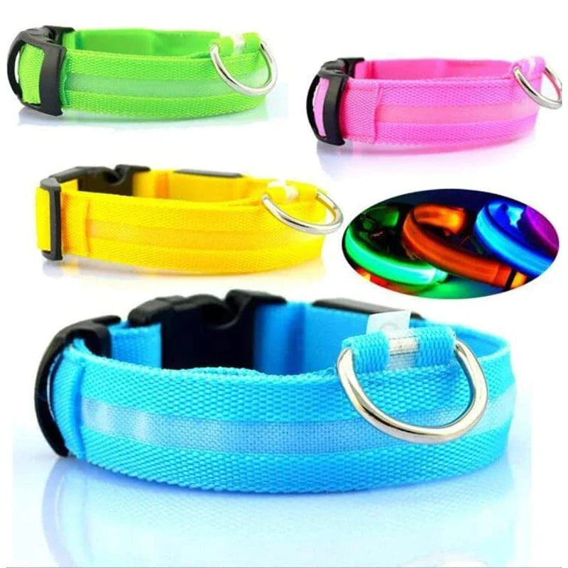 LED Dog Collar with Flashing Lights - Waterproof and Adjustable Bright LED Dog Collar for Night Safety - Waterproof and Durable