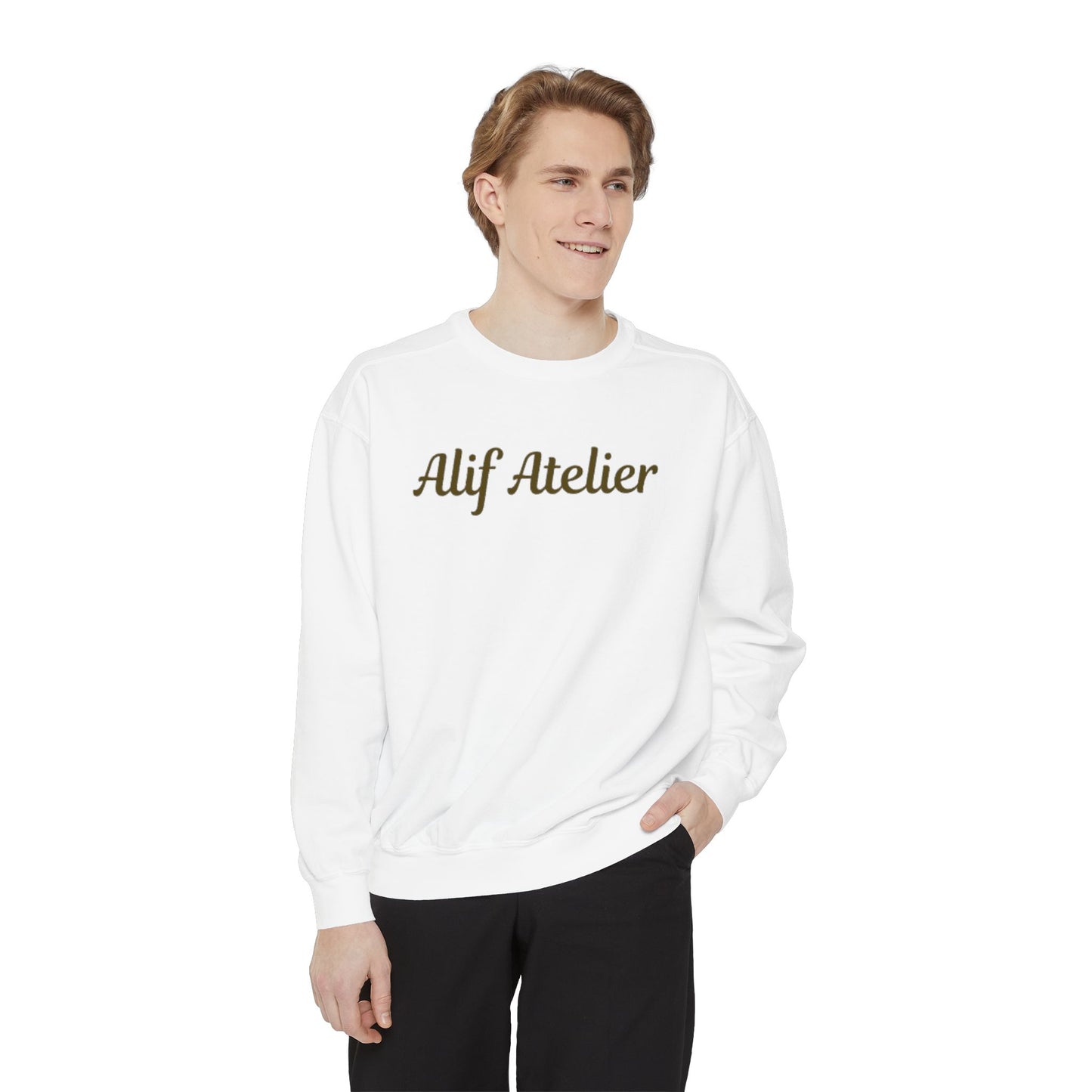 Alif Atelier - Men's Garment-Dyed Sweatshirt -  Luxurious Comfortable Style Wear -  Men's Clothing - Soft Elegant Sweat-Shirt