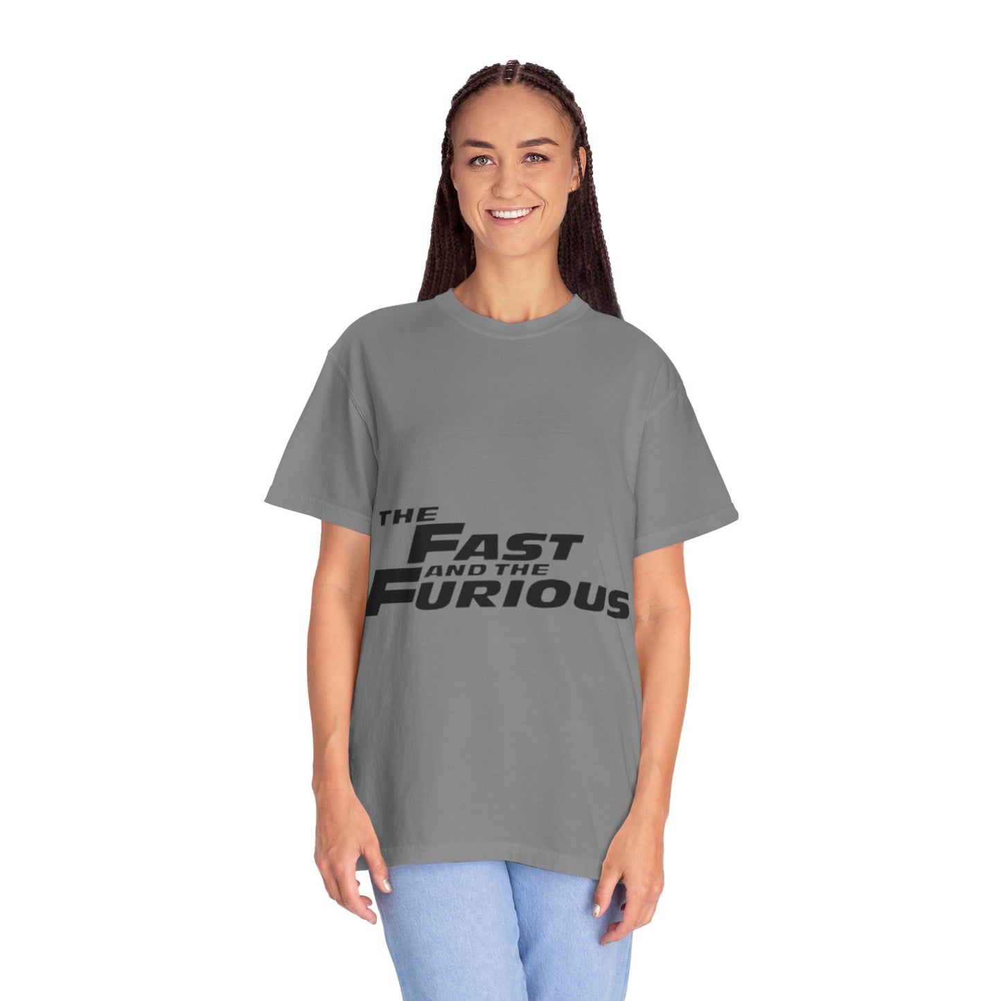 Alif Atelier - Unisex Garment-Dyed T-shirt - Fast And Furious Printed Unisex Tee - Casual Simple Wear For Men Women