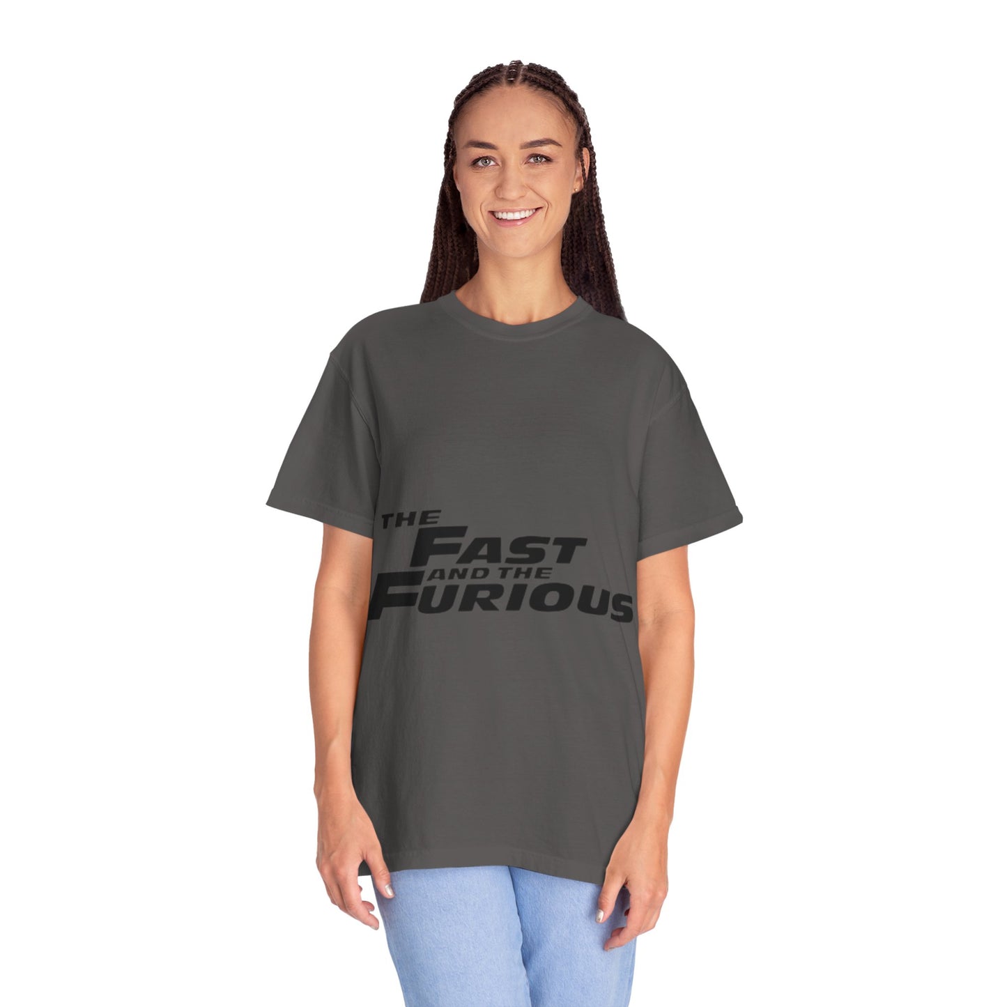 Alif Atelier - Unisex Garment-Dyed T-shirt - Fast And Furious Printed Unisex Tee - Casual Simple Wear For Men Women