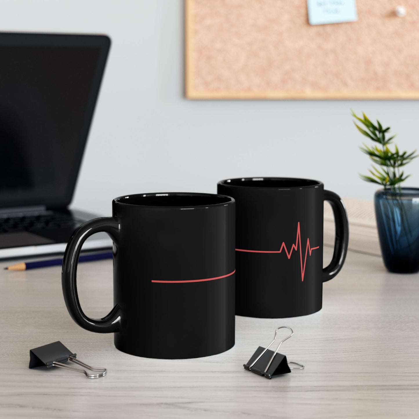 Alif Atelier - Black Mug - 11 0z - 15 Oz - Cute Tea -Coffee Mug - Everyday Casual Mug For Work - Home - Office School - Gifts - Holidays