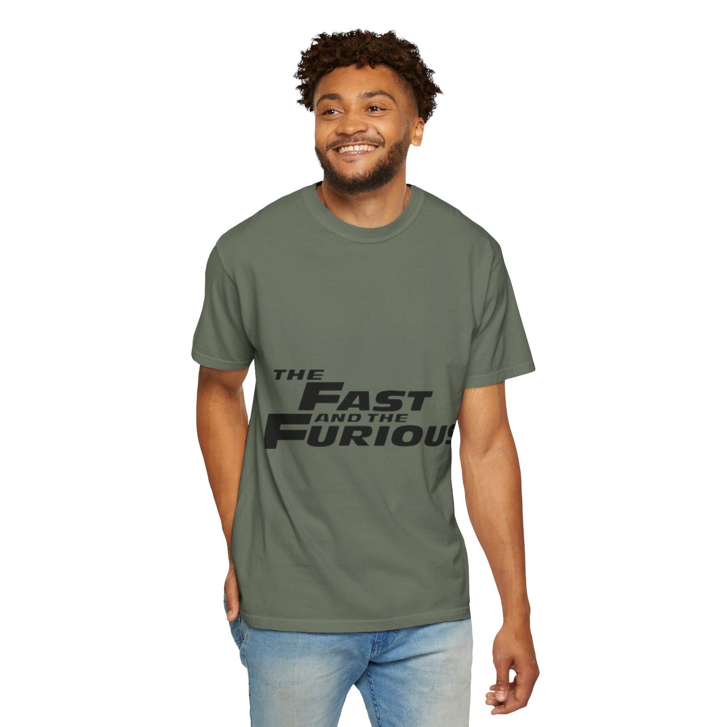 Alif Atelier - Unisex Garment-Dyed T-shirt - Fast And Furious Printed Unisex Tee - Casual Simple Wear For Men Women