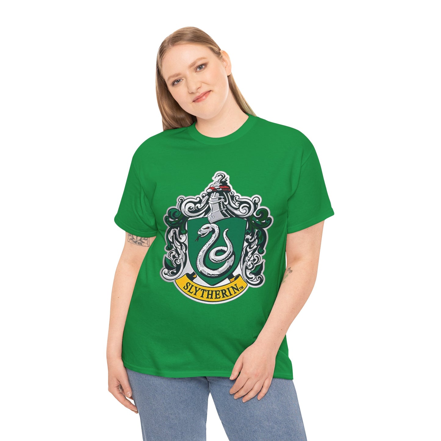 Alif Atelier X Harry Potter - Unisex Heavy Cotton Tee - Cute Simple Elegant Harry Potter Slytherin T-Shirt for Men Women - Gift - Holidays - Movies