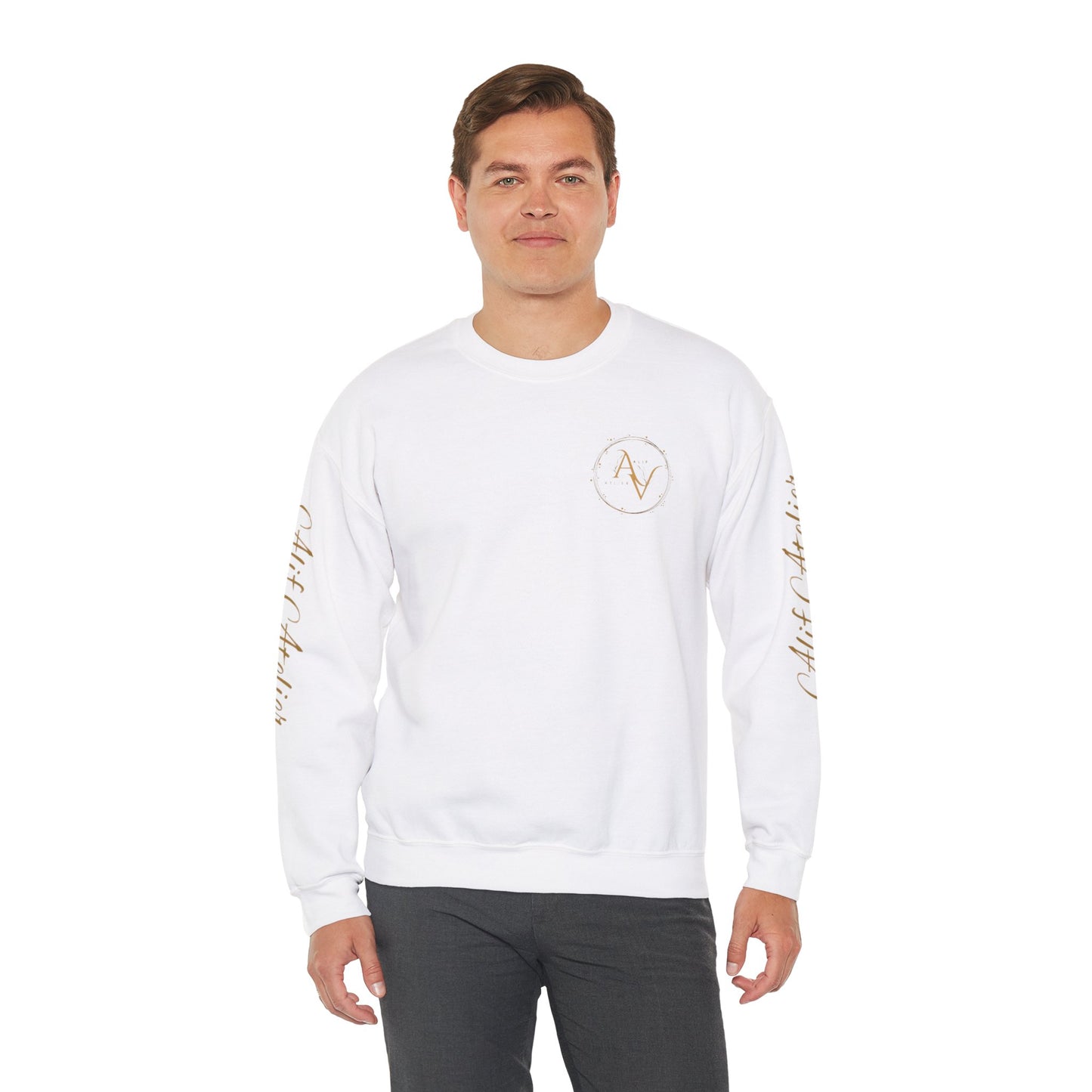 Alif Atelier - Unisex Crewneck Sweatshirt - Cute Elegant Sweatshirt For Men - Women - Cozy - Comfortable Clothing -  Stylish - Simple -  Everyday Essentials Cotton Crewneck Sweatshirt