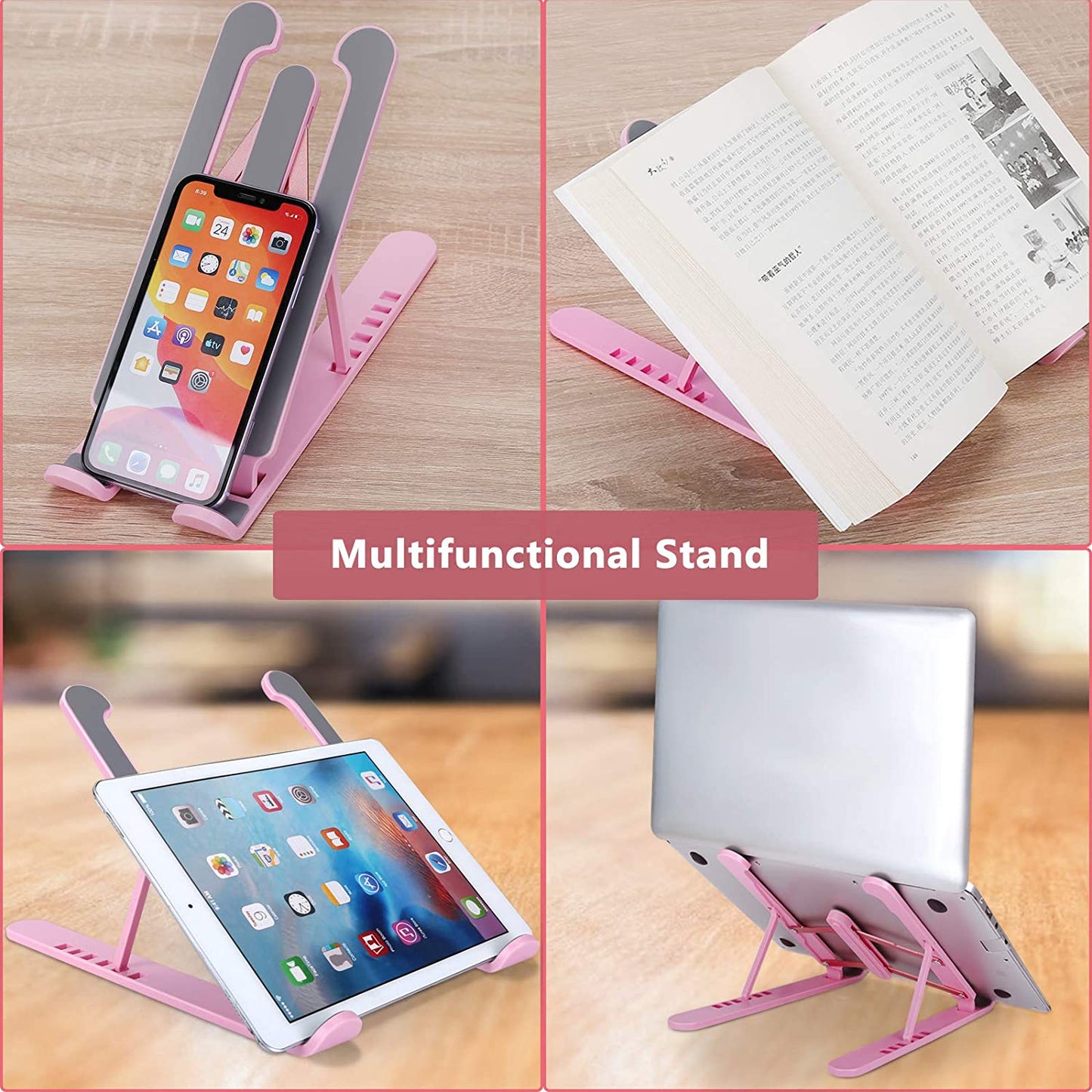 Portable Laptop Stand, Adjustable Laptop Holder Riser Computer Stand for Desk Notebook Stand Mount