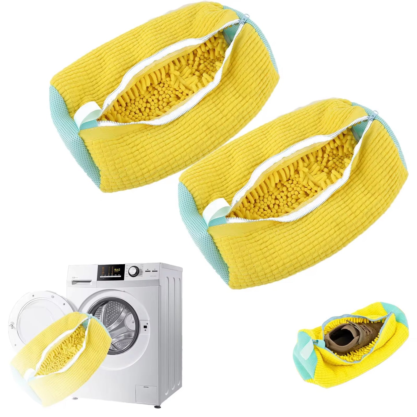 1/2PCS Washing Shoes Bag Cotton Laundry Fluffy Fibers Easily Remove Dirt Washing Bags Anti-Deformation Shoes Clothes Organizer