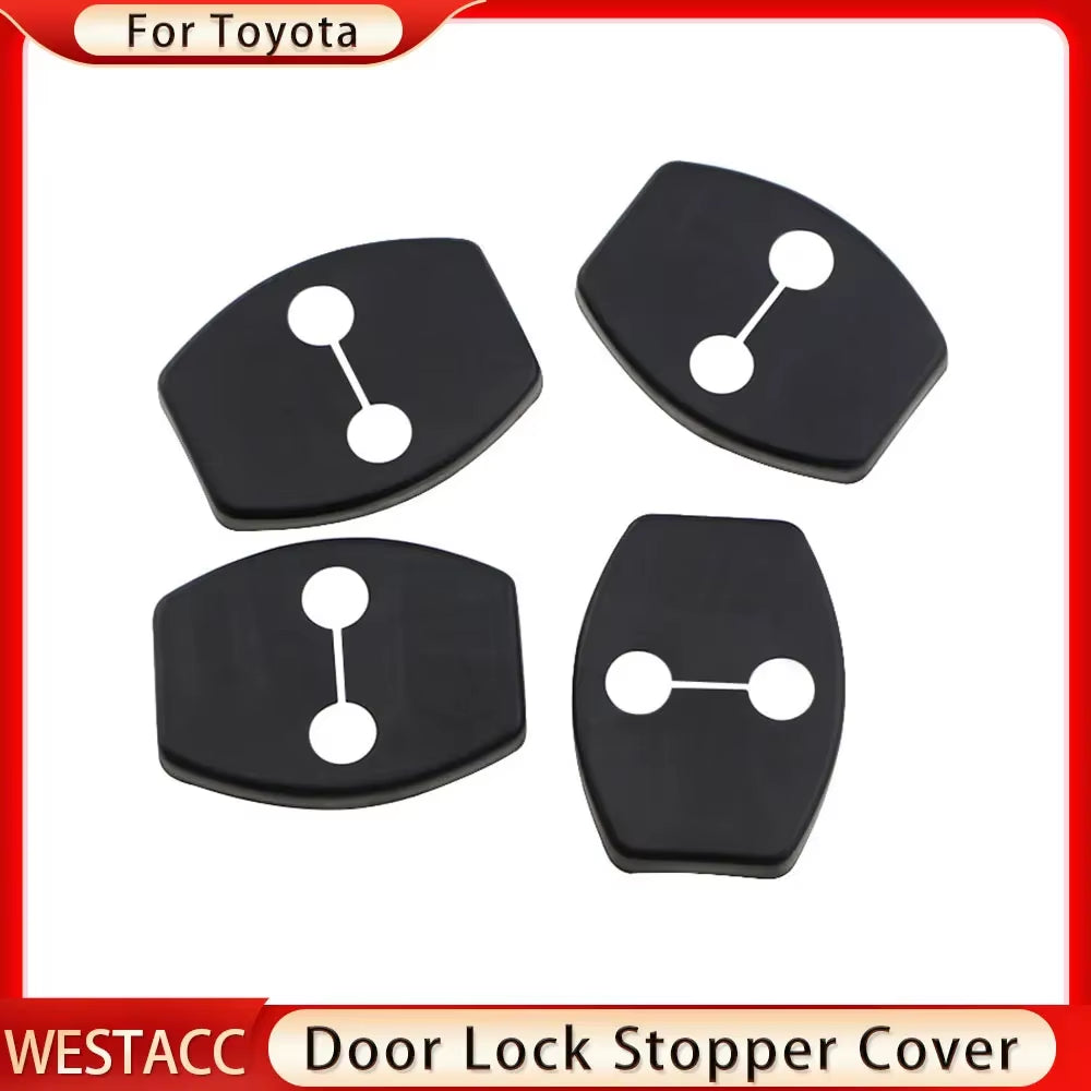 4Pcs Car Door Lock Cover Door Stopper Covers for Toyota Yaris Highlander Prado Prius Corolla Camry Rav4 Reiz Vois Accessories