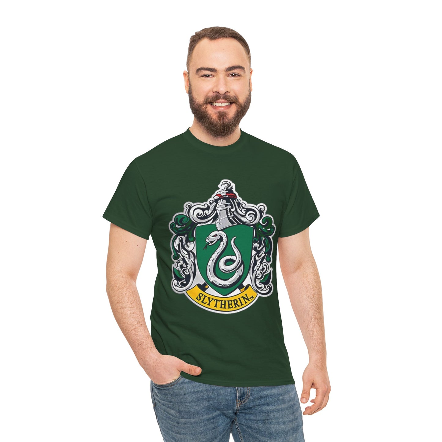 Alif Atelier X Harry Potter - Unisex Heavy Cotton Tee - Cute Simple Elegant Harry Potter Slytherin T-Shirt for Men Women - Gift - Holidays - Movies