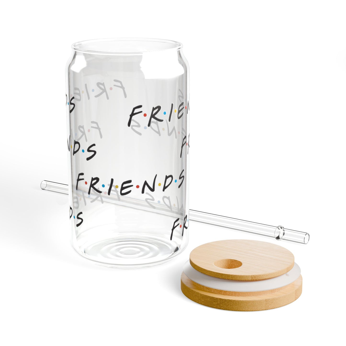 Alif Atelier Friends Sipper Glass, 16 Oz - Elegant -Durable - Eco-Friendly - Reusable - Friends Tumbler Glass