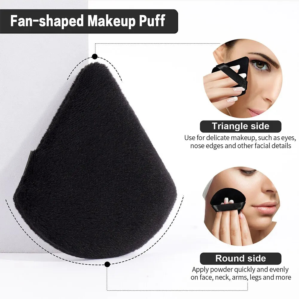 10/12 Pcs Triangle Powder Puff Wet Dry Use for Loose Powder Liquid Cosmetic Soft Plush Powder Puff Makeup Foundation