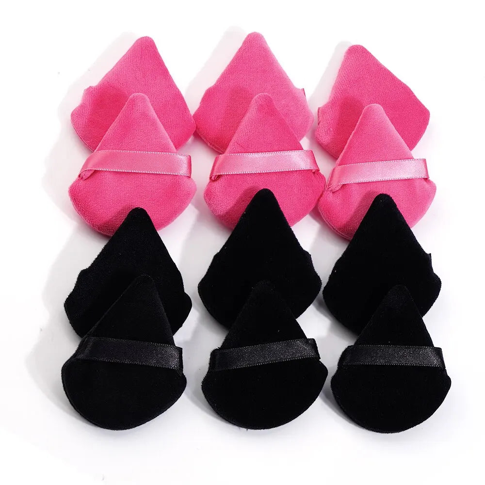 10/12 Pcs Triangle Powder Puff Wet Dry Use for Loose Powder Liquid Cosmetic Soft Plush Powder Puff Makeup Foundation