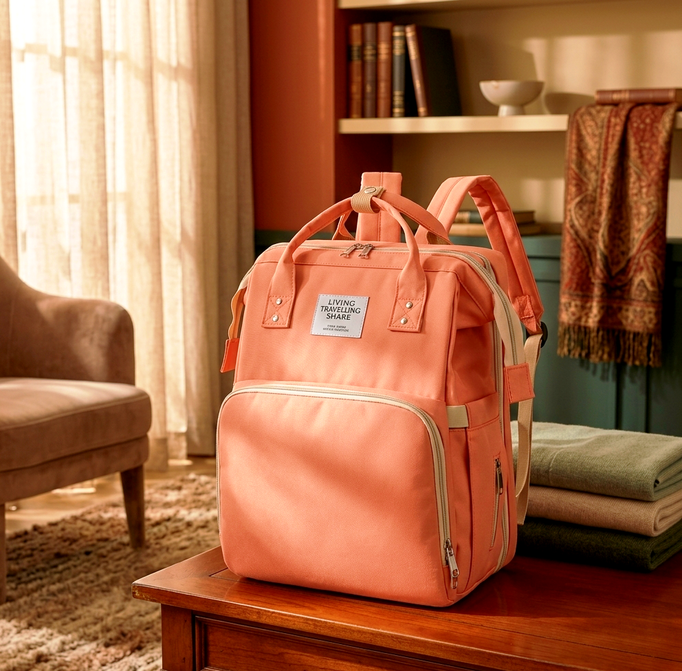 3-in-1 Foldable Baby Diaper Bag Backpack with Stroller Straps – Durable Waterproof Travel Cradle & Toddler Changing Station – Stylish Large Capacity Maternity Bag for Mom and Dad