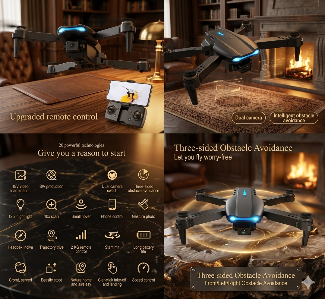 E99 Pro Foldable HD Camera Drone – 30-Min Flight Time, 360° Flips & Beginner-Friendly Smart Controls Drone