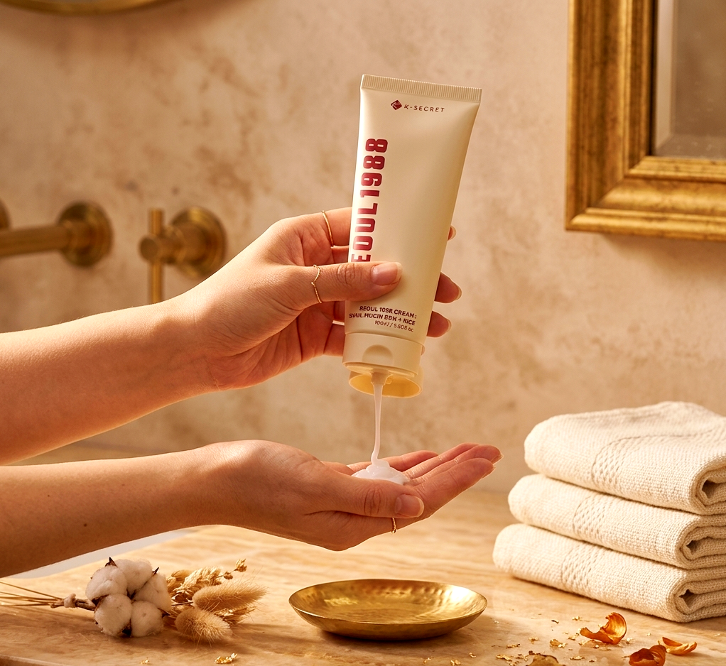 K-SECRET Seoul 1988 Cream: 93% Snail Mucin & Rice Brightening Moisturizer (100ml)