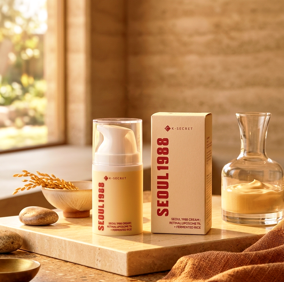 K-SECRET Seoul 1988 Cream: 1% Retinal Liposome & Fermented Rice Anti-Aging Moisturizer (50ml)