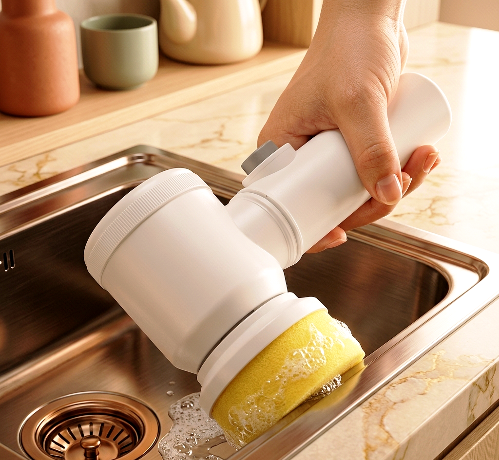 5-in-1 Magic Electric Cleaning Brush – Cordless Handheld Power Scrubber with Interchangeable Heads for Bathroom, Kitchen & Tiles