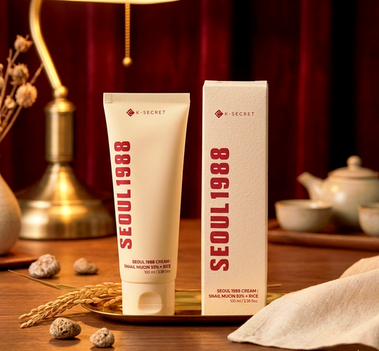 K-SECRET Seoul 1988 Cream: 93% Snail Mucin & Rice Brightening Moisturizer (100ml)