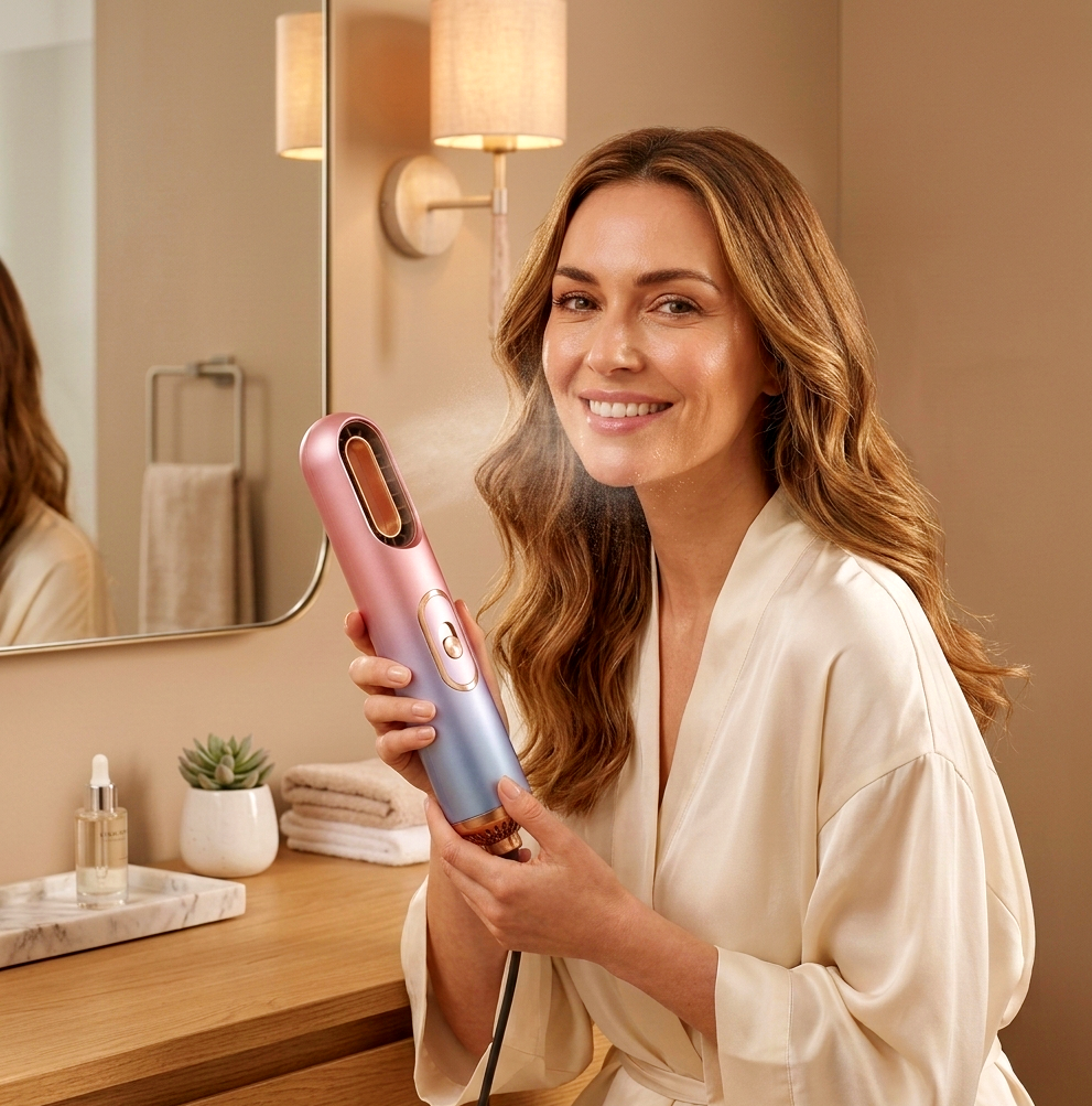 Hair Dryer with Comb Portable Thermostatic Hot & Cold Temperatures 3 Wind Speed Adjustable Hair Dryer