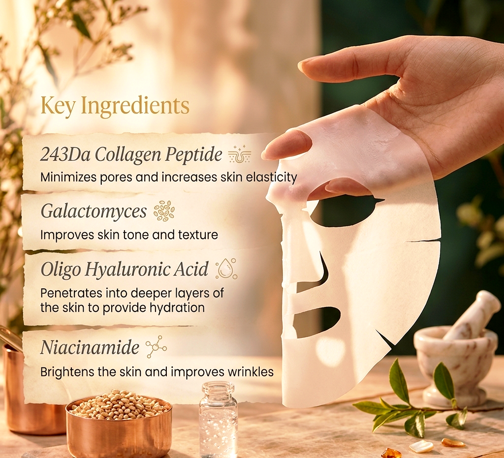 BIODANCE Bio - Collagen Real Deep Mask - Hydrating Real Deep Mask - Pore Minimizing Sheet Masks - Pack of 1 ( 4 sheet Masks )