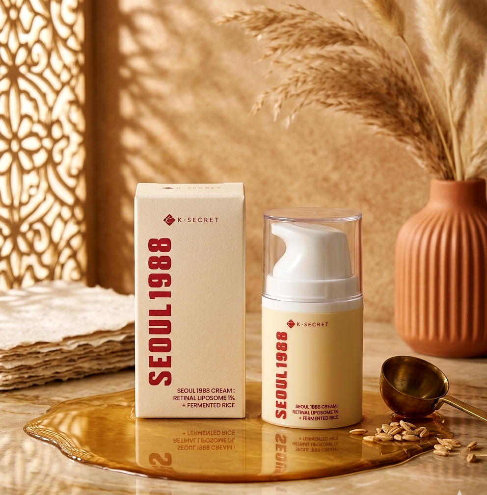 K-SECRET Seoul 1988 Cream: 1% Retinal Liposome & Fermented Rice Anti-Aging Moisturizer (50ml)