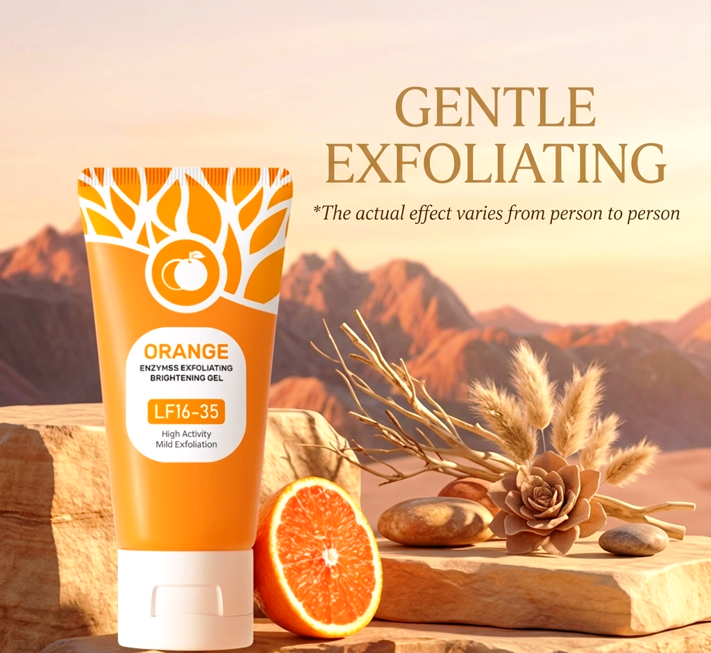 Orange Brightening Exfoliating Gel - Facial Peeling & Whitening Face Scrub with Orange Extract 100g
