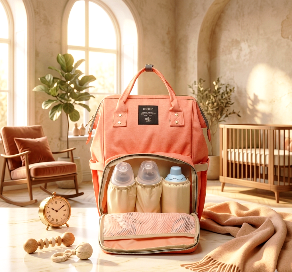 3-in-1 Foldable Baby Diaper Bag Backpack with Stroller Straps – Durable Waterproof Travel Cradle & Toddler Changing Station – Stylish Large Capacity Maternity Bag for Mom and Dad