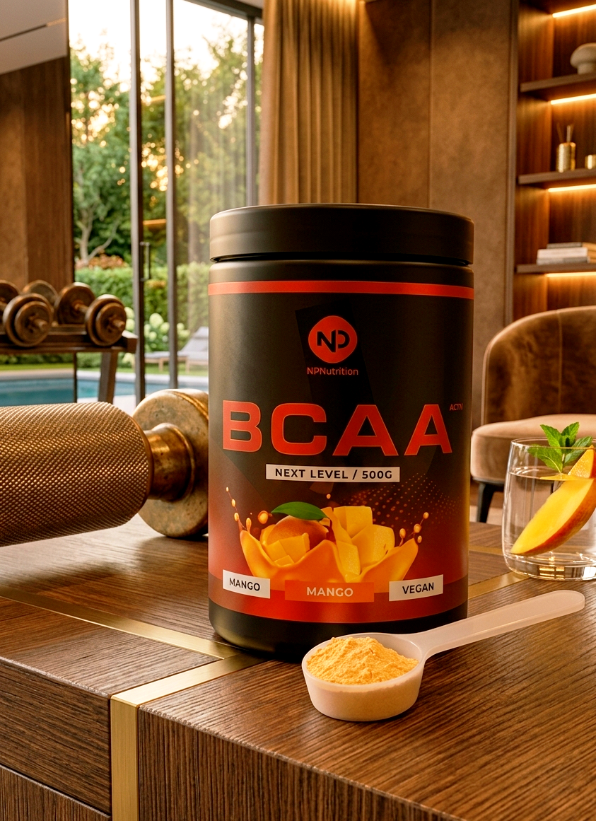 NP Nutrition Vegan BCAA Powder – Mango Flavor – 2:1:1 Amino Acid Ratio for Muscle Recovery & Endurance – 500g, 50 Servings – Next Level Series
