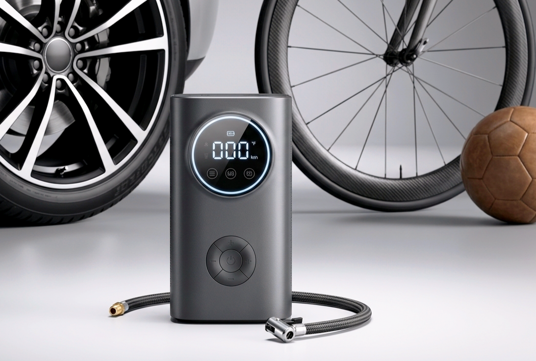 Smart Display Portable Air Compressor - Digital Tire Inflator with USB Rechargeable Battery and Auto Shut-Off