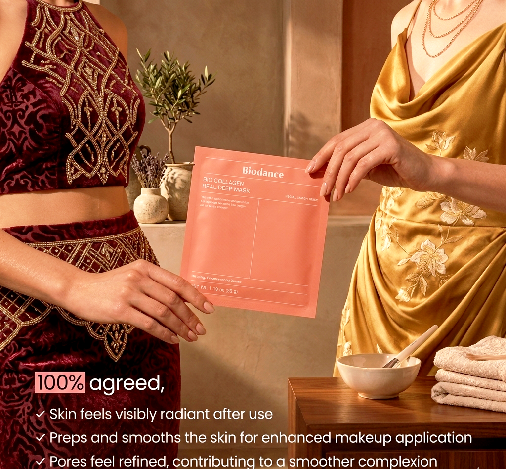 BIODANCE Bio - Collagen Real Deep Mask - Hydrating Real Deep Mask - Pore Minimizing Sheet Masks - Pack of 1 ( 4 sheet Masks )