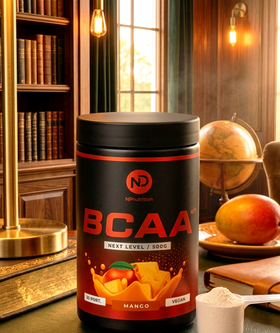 NP Nutrition Vegan BCAA Powder – Mango Flavor – 2:1:1 Amino Acid Ratio for Muscle Recovery & Endurance – 500g, 50 Servings – Next Level Series