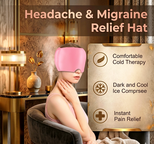 Migraine Relief Cap - Hot & Cold Therapy Headache Ice Wrap for Tension, Sinus, and Stress Relief