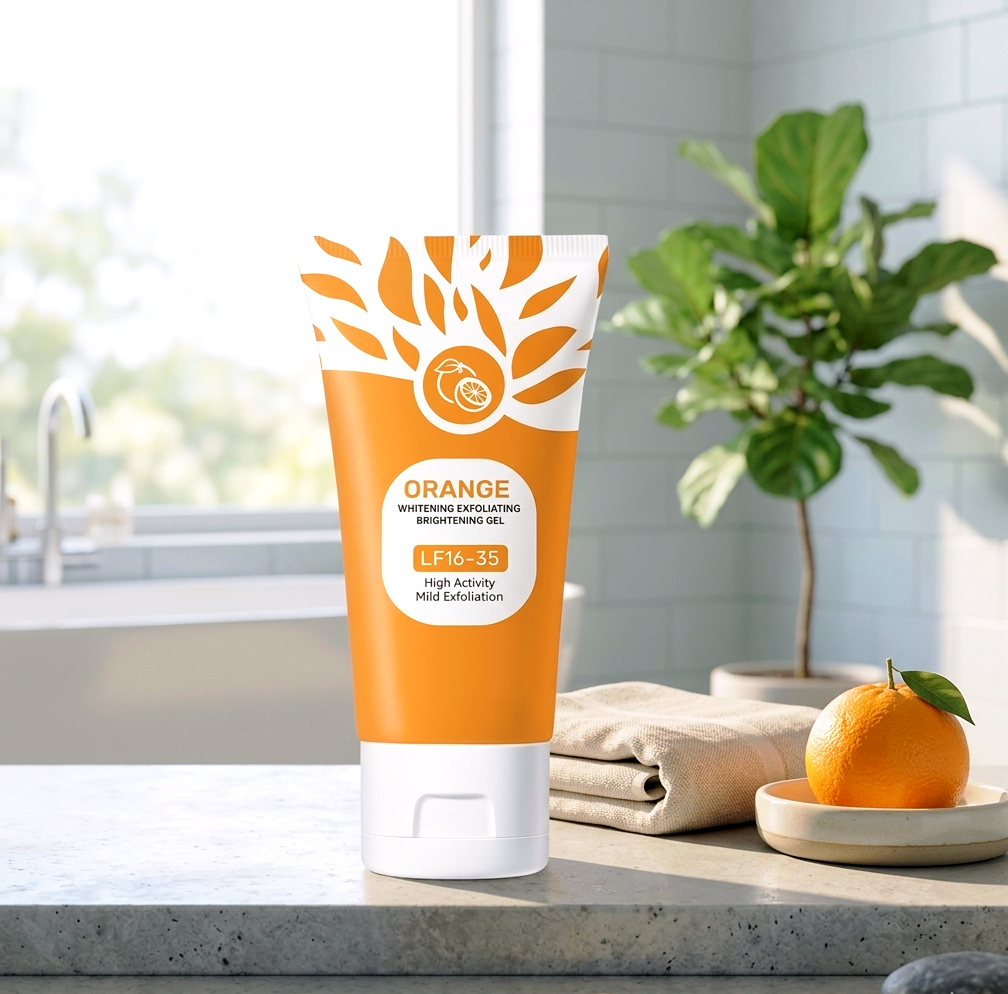 Orange Brightening Exfoliating Gel - Facial Peeling & Whitening Face Scrub with Orange Extract 100g