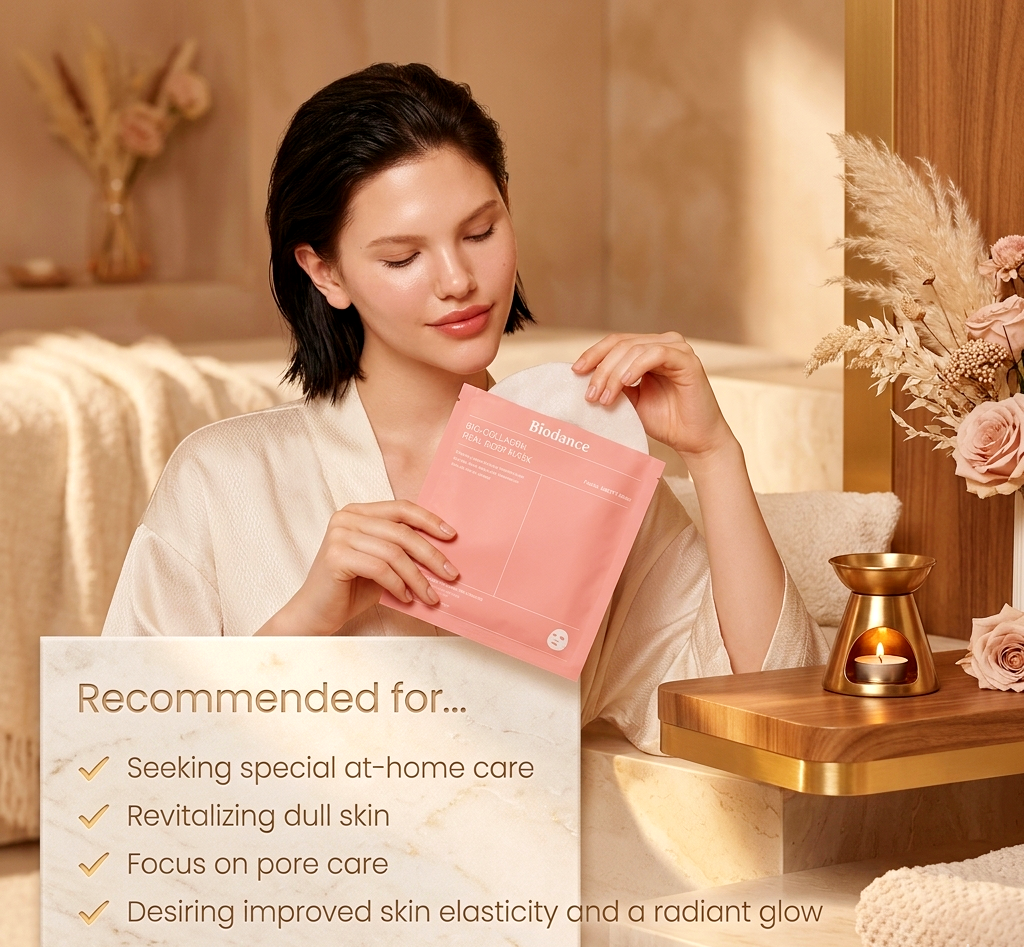 BIODANCE Bio - Collagen Real Deep Mask - Hydrating Real Deep Mask - Pore Minimizing Sheet Masks - Pack of 1 ( 4 sheet Masks )