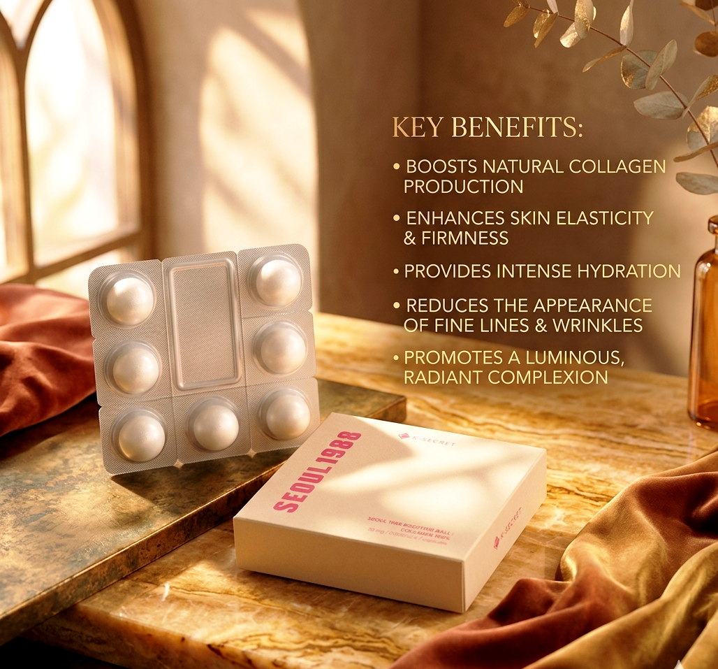 K-Secret Seoul 1988 Boosting Ball 100% Collagen (7 Capsules) – Firming & Elasticity Skin Booster