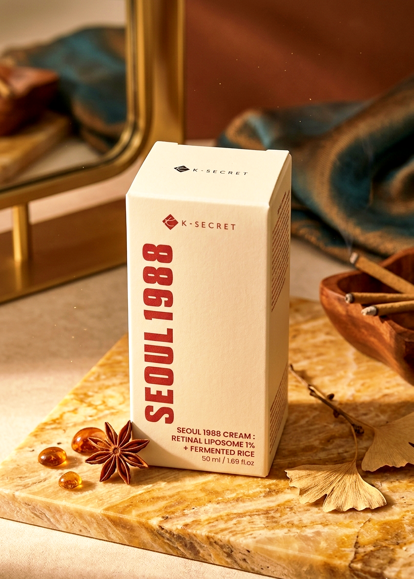 K-SECRET Seoul 1988 Cream: 1% Retinal Liposome & Fermented Rice Anti-Aging Moisturizer (50ml)