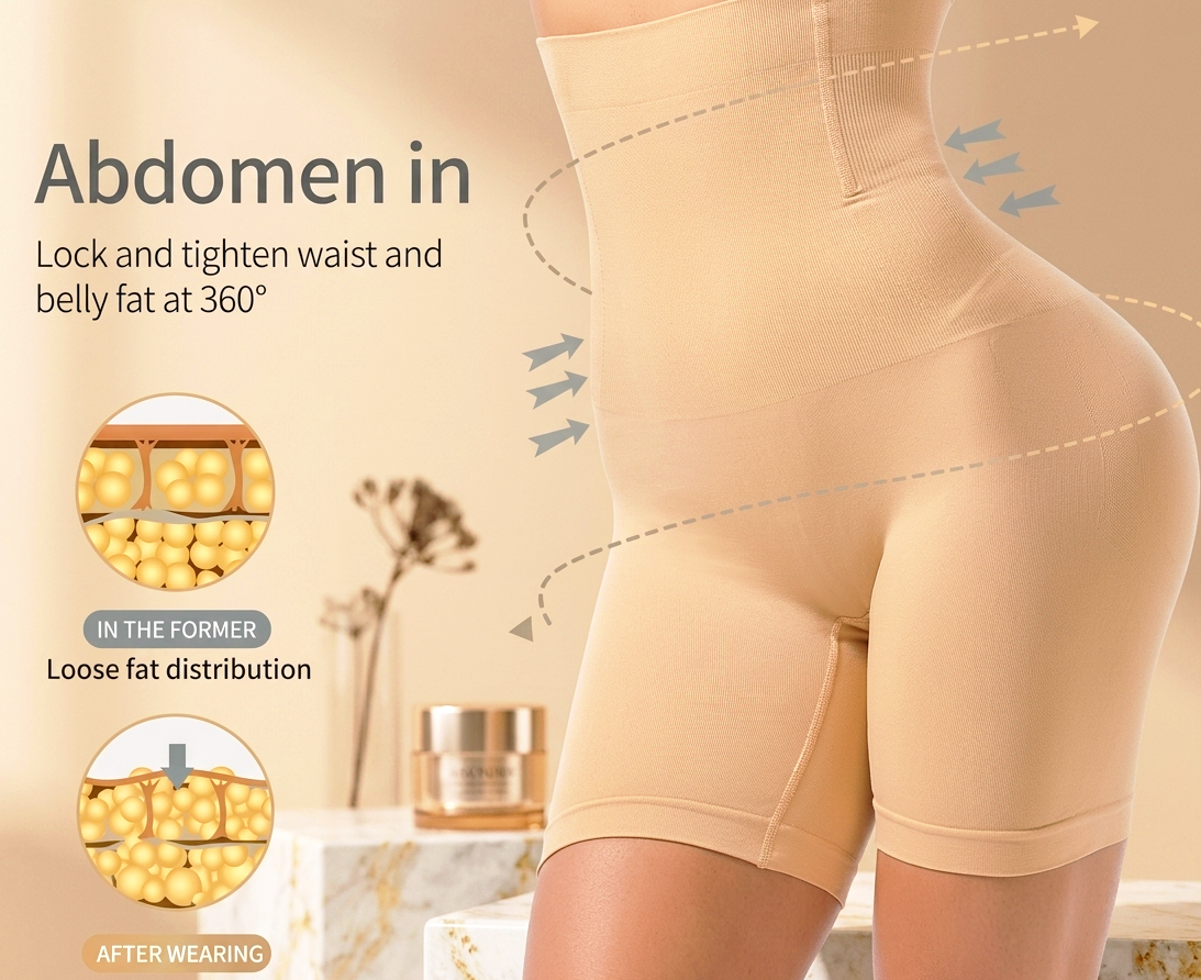 Seamless High-Waisted Slimming Body Shaper - Invisible Tummy Control & Butt Enhancer Girdle