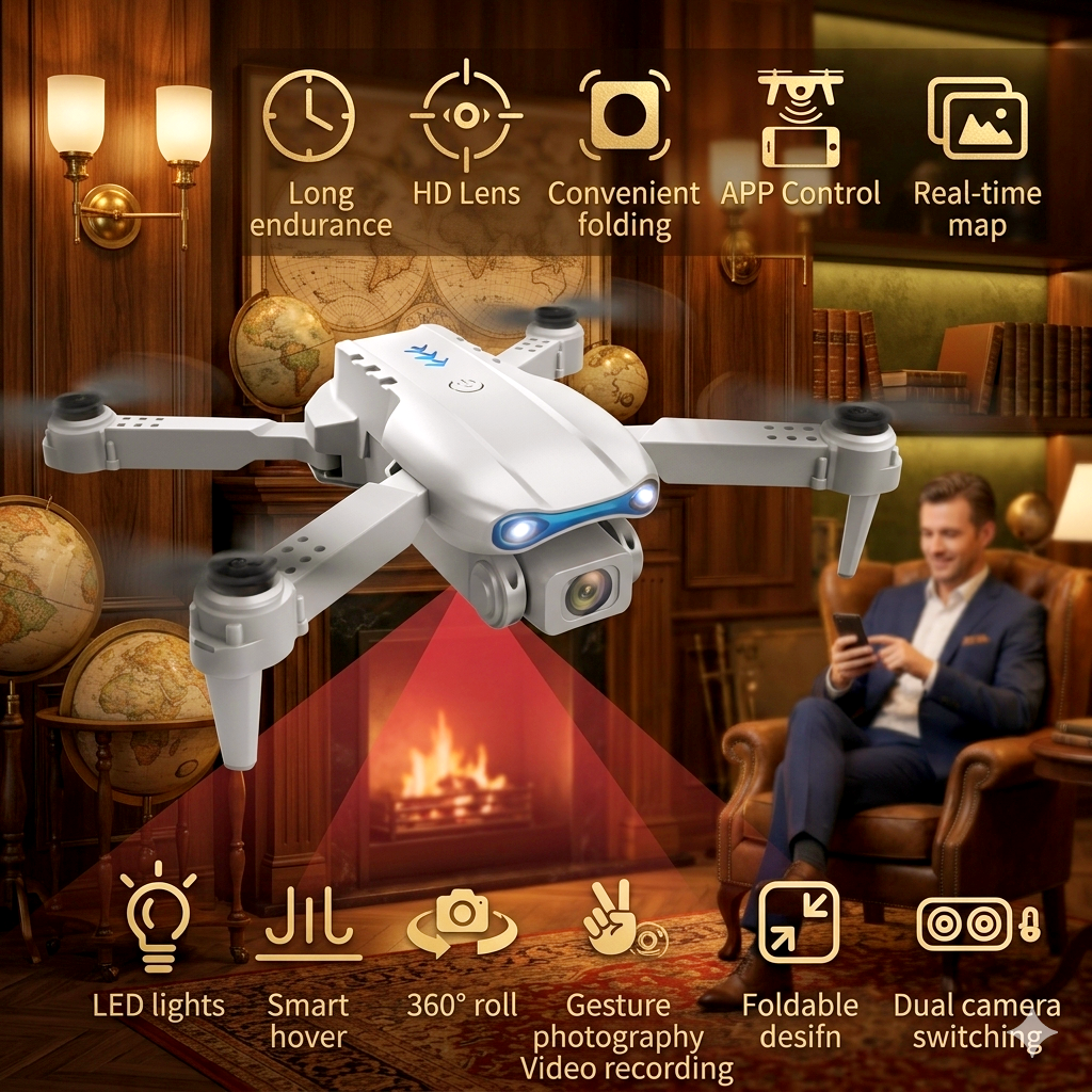 E99 Pro Foldable HD Camera Drone – 30-Min Flight Time, 360° Flips & Beginner-Friendly Smart Controls Drone