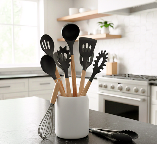 Premium Heat - Resistant Silicone Kitchen Utensils Cooking Set - 19 Pcs