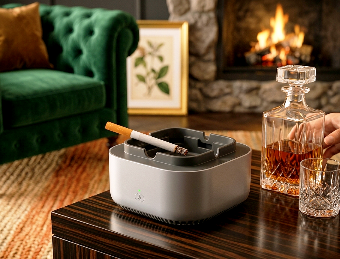 Smart Electronic Ashtray Purifier Removes The Smell of Smoke - Smokeless Ashtray