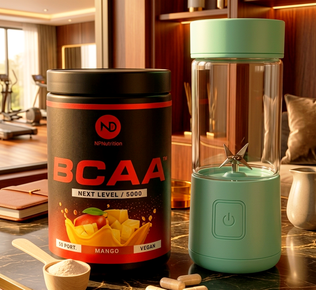 NP Nutrition Vegan BCAA Powder – Mango Flavor – 2:1:1 Amino Acid Ratio for Muscle Recovery & Endurance – 500g, 50 Servings – Next Level Series