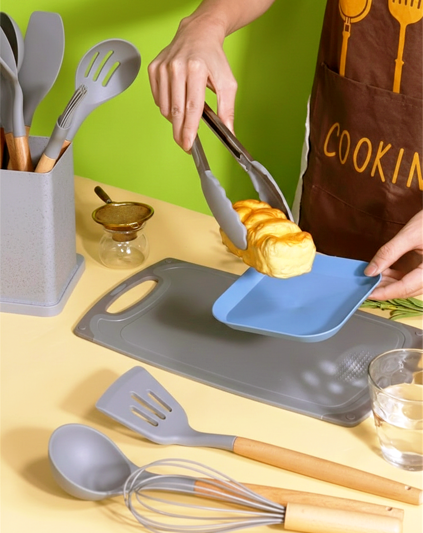 Premium Heat - Resistant Silicone Kitchen Utensils Cooking Set - 19 Pcs