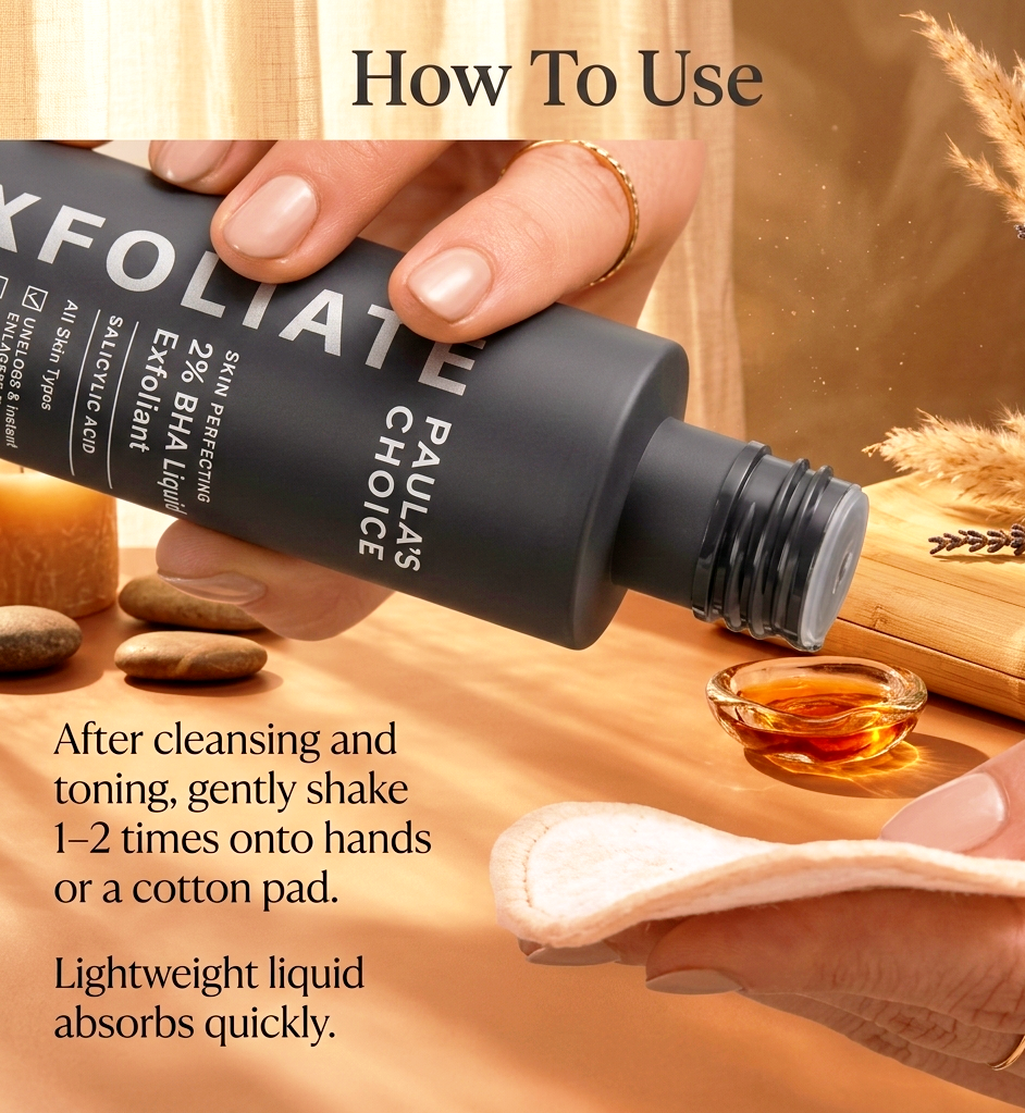 Paula's Choice Skin Perfecting 2% BHA Facial Liquid Exfoliant Toner For Men - Women 118ml