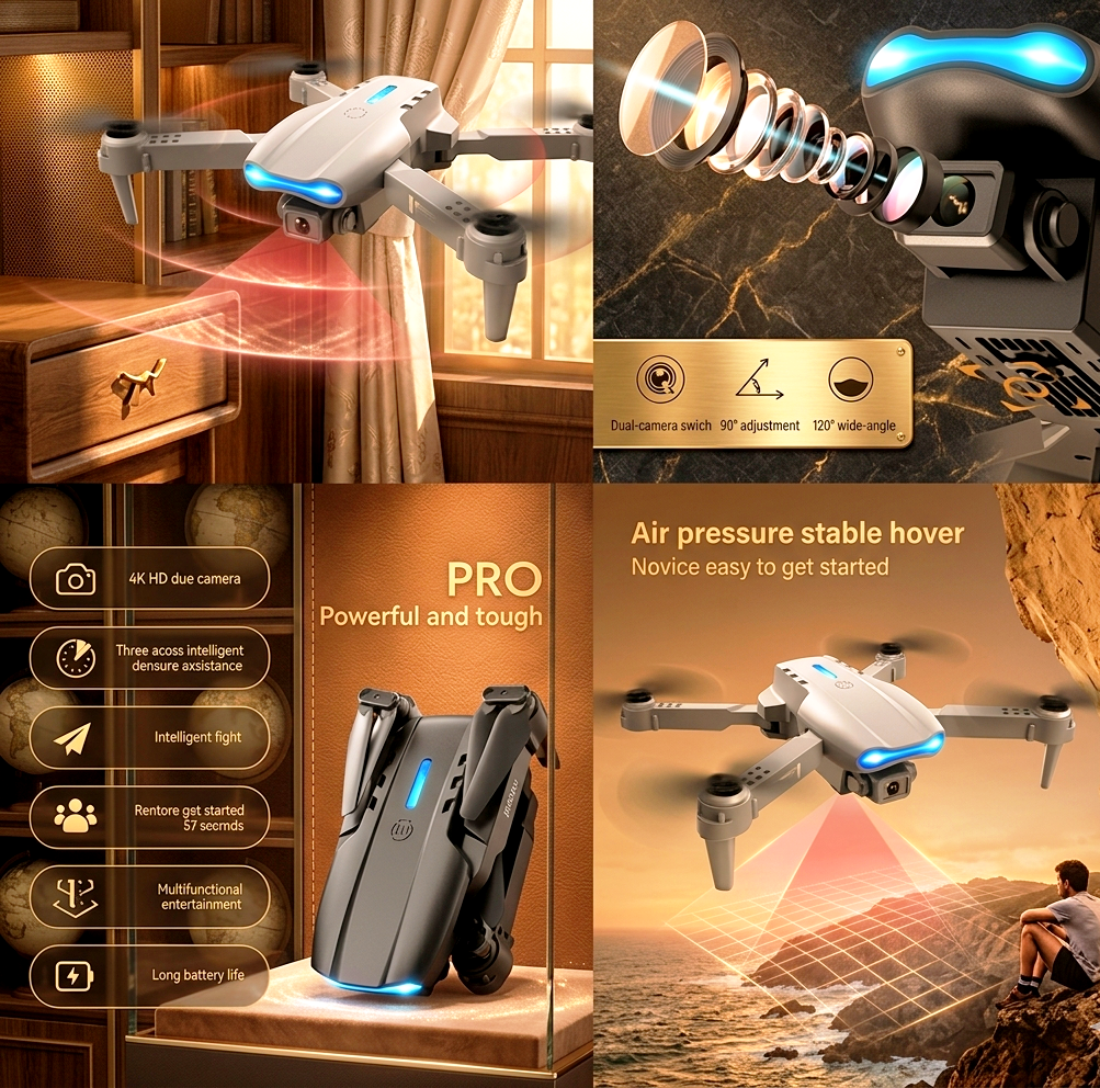 E99 Pro Foldable HD Camera Drone – 30-Min Flight Time, 360° Flips & Beginner-Friendly Smart Controls Drone
