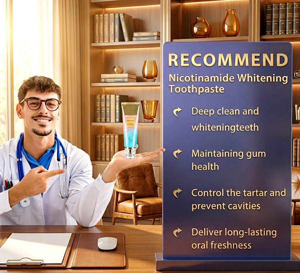 Niacinamide Whitening Toothpaste for Sensitive Teeth - Stain Remover with Calcium Carbonate & Hydrated Silica for Enamel Repair and Fresh Breath 100g