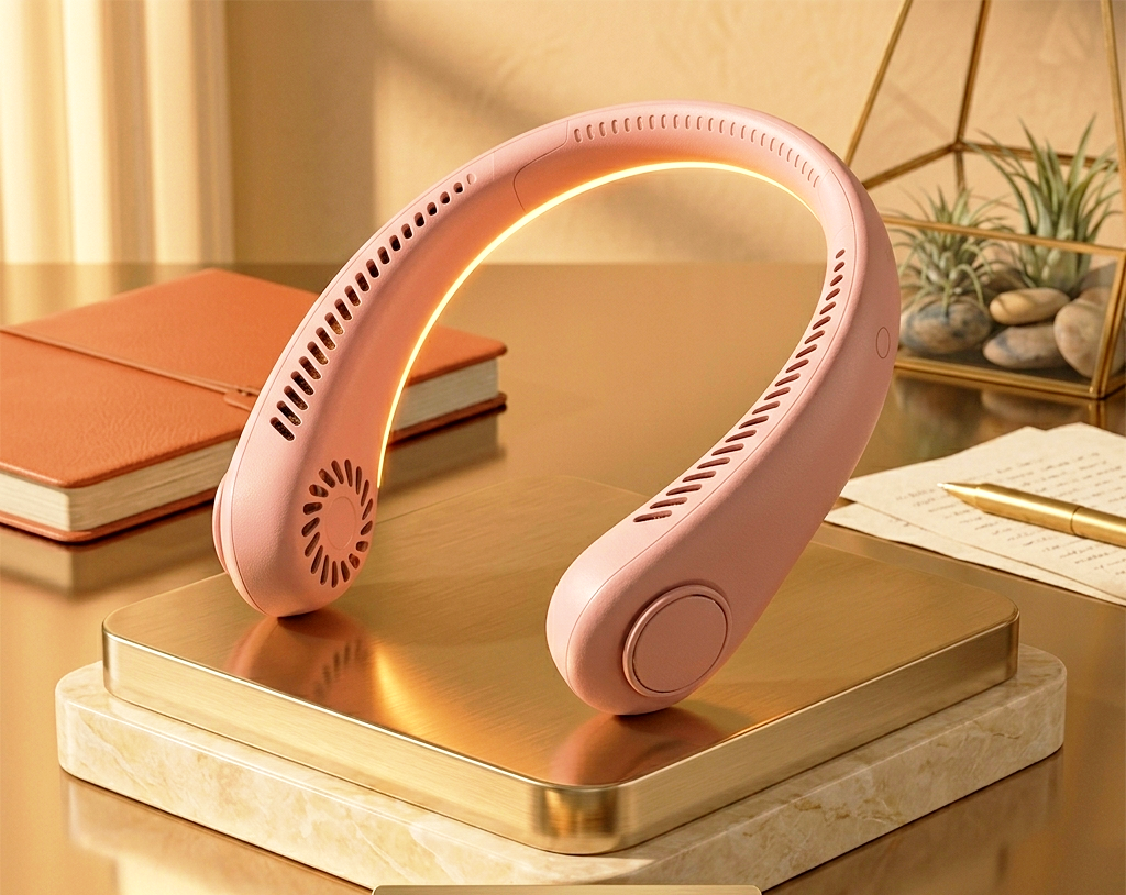 Portable Bladeless Neck Fan – 360° Airflow, 42 Air Outlets, Rechargeable Hands-Free Wearable Fan for Gym, Travel & Outdoor Use